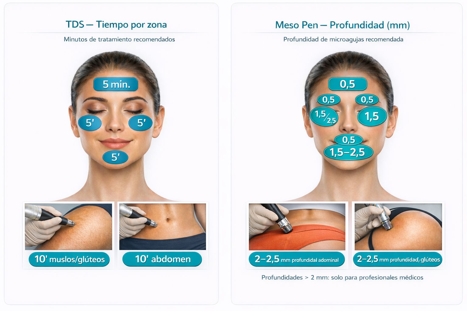 TDS time by zone and Meso Pen depth (mm) — Treatment infographic